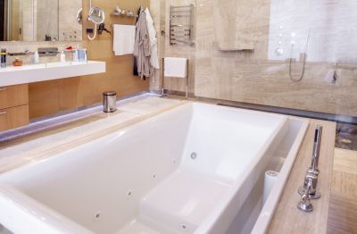Refinished Bathtub in a Contemporary Bathroom